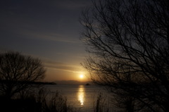 琵琶湖の夕景