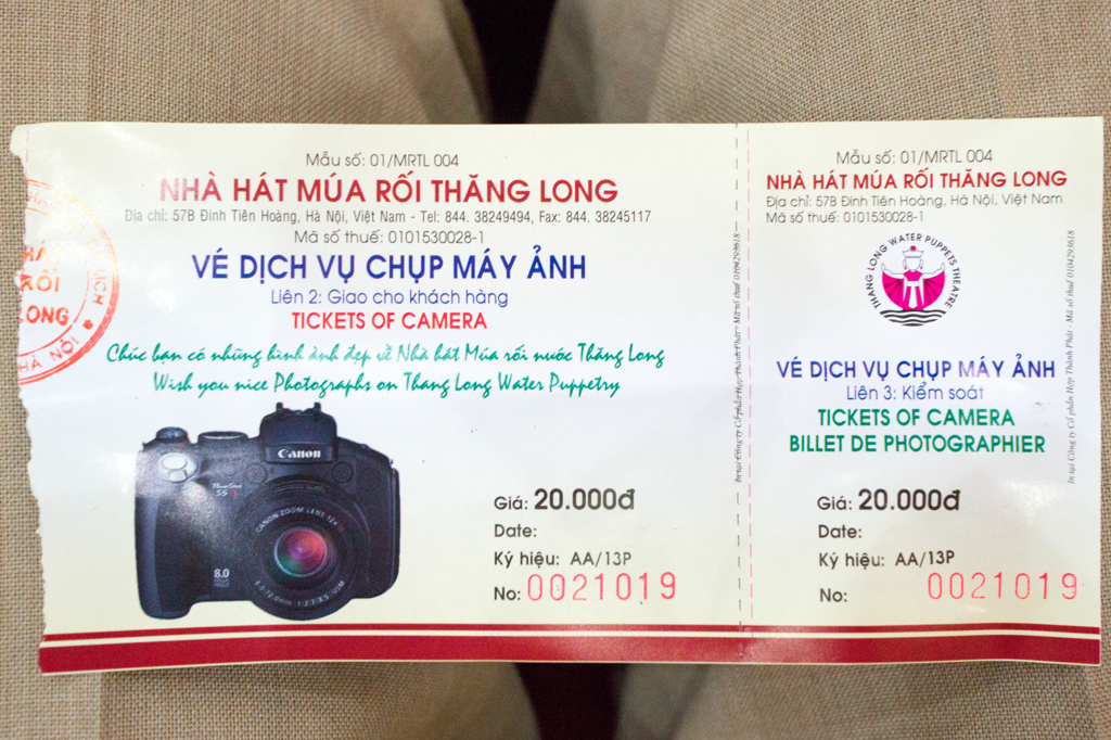 TICKETS OF CAMERA 20,000d