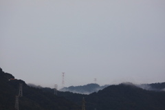 秋の風景送電線