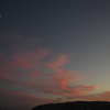 月と夕焼け