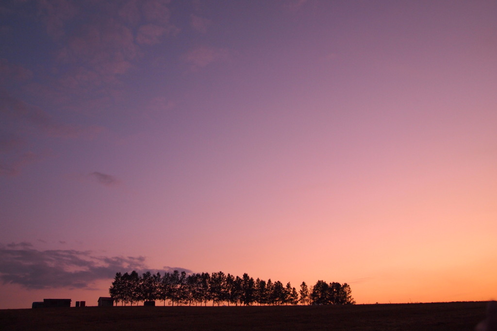 北の地の夕焼け