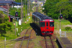 由布路を急ぐ