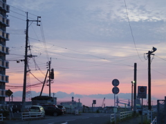 夜明けの通勤路