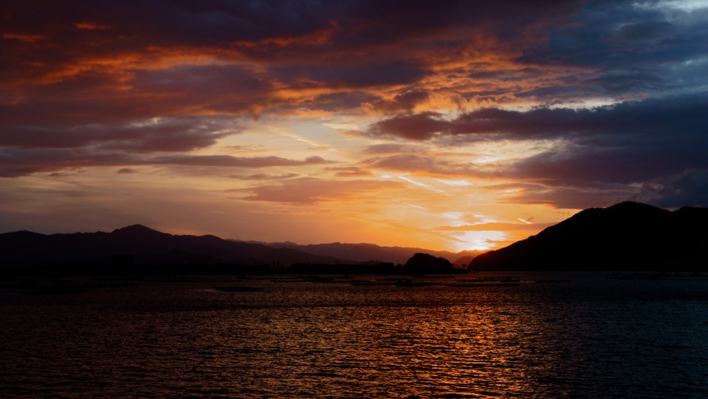 甲ヶ崎夕日