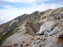 真砂岳から別山への稜線