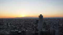 新宿で夕暮れ