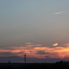 夕焼けと飛行機雲