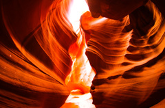 Several Red Lays in Antelope Canyon