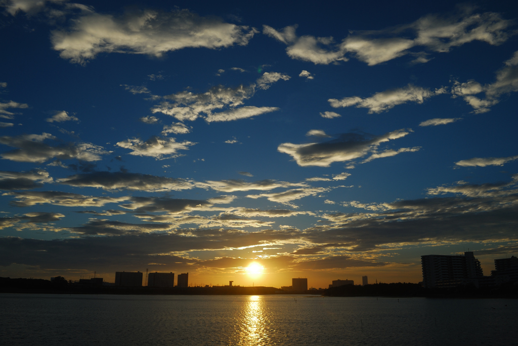 青空夕景