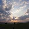 海辺の夕暮れ。