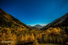 男体山と唐松