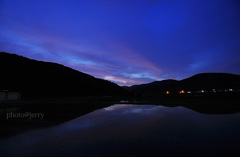 田んぼの夕景