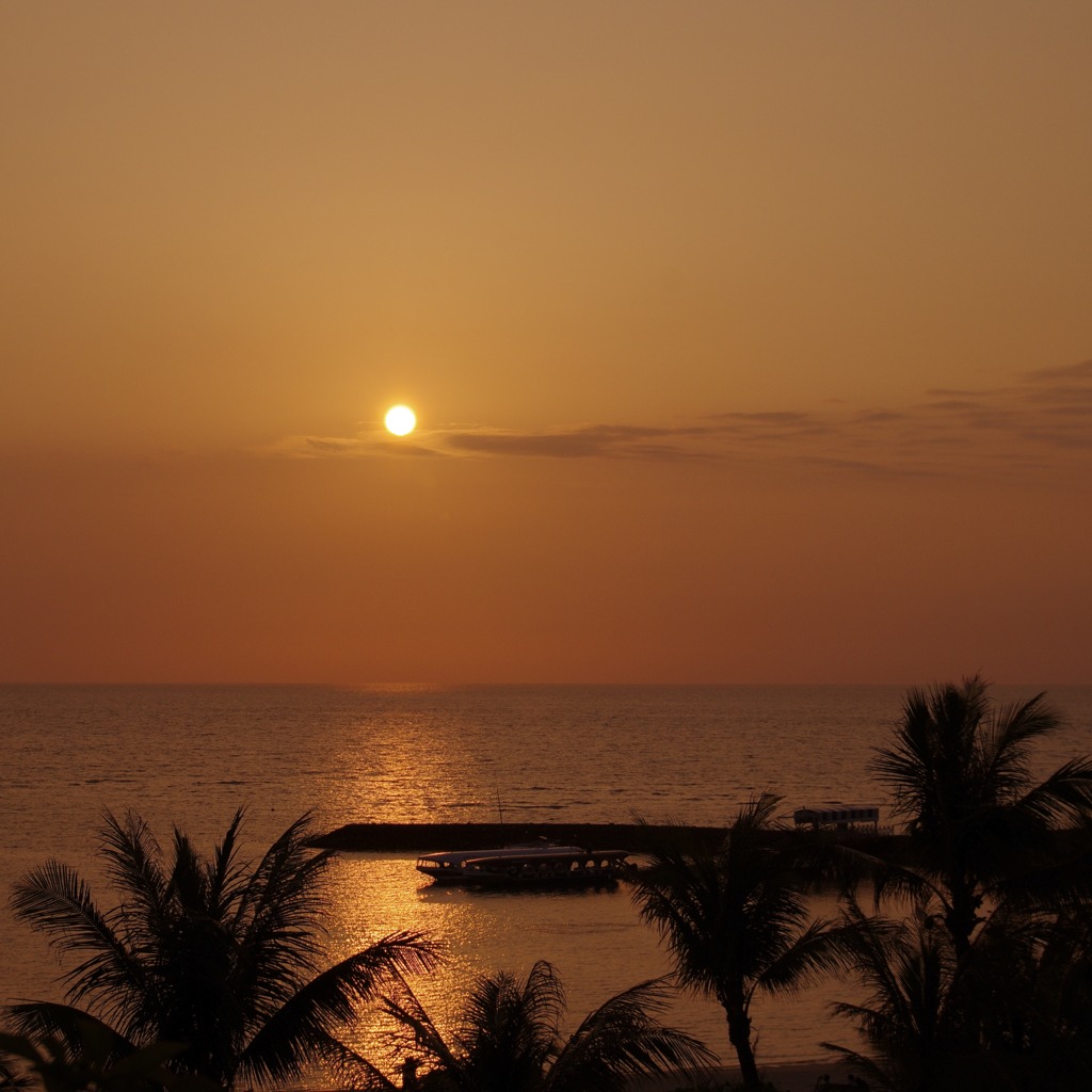 リゾートの夕日