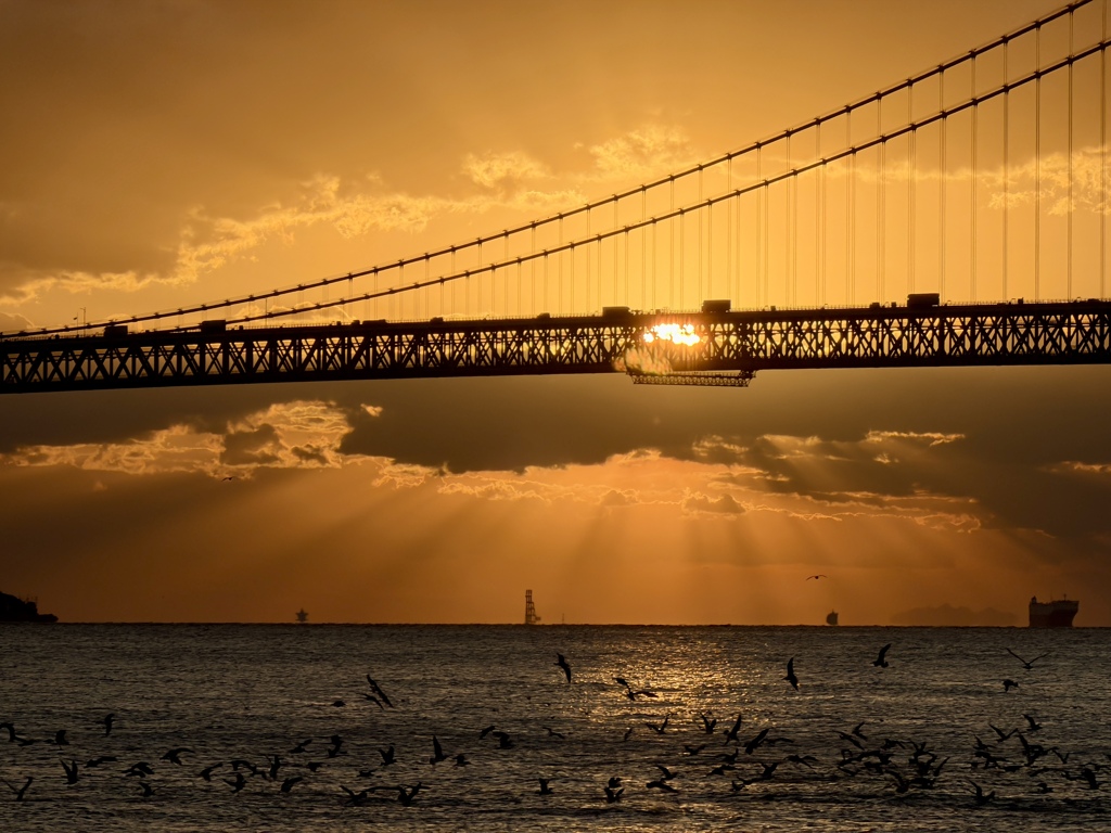 明石大橋を望む