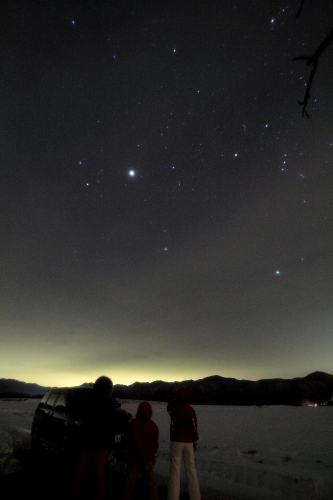 家族と星空