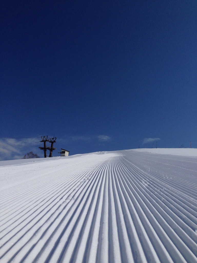 これから滑る雪面