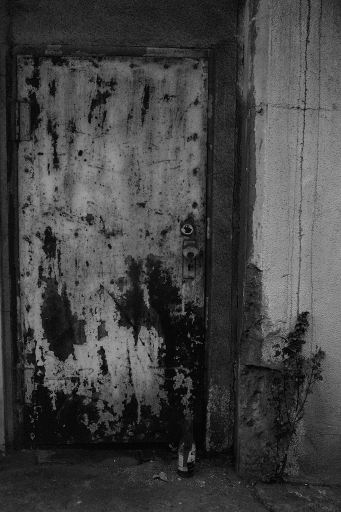 ドアと草とコロナ