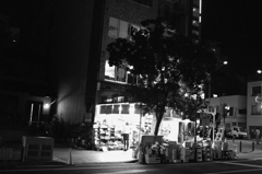 道の向こうの女の後姿