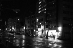 雨の夜の風景