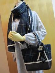 hand made★ウールガーゼのストール＆ミニトート