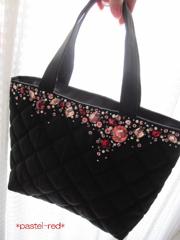 hand made★キラキラパーツのミニトート