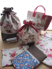 hand made★フラワープリントの小物