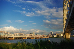 河川敷から