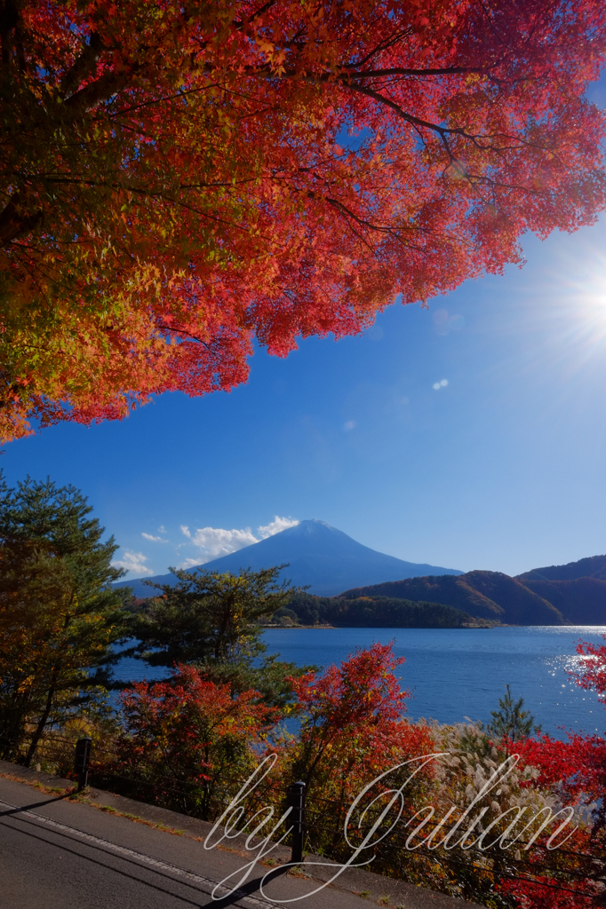 河口湖にて