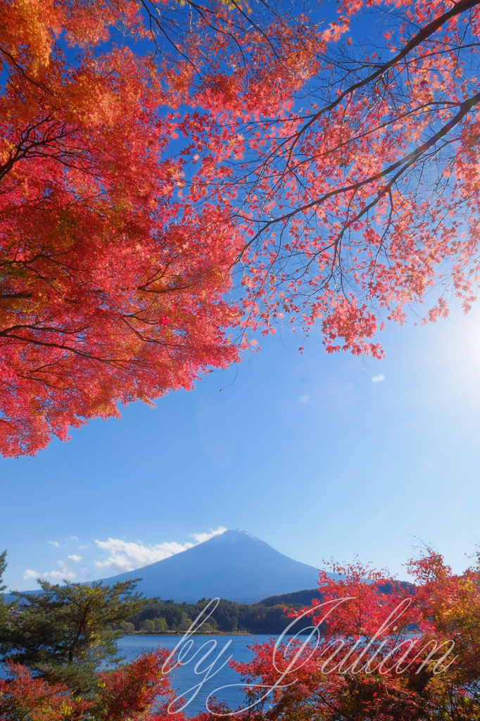 河口湖にて