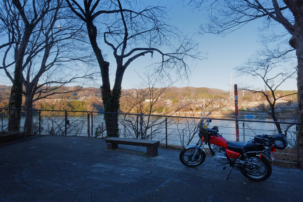 津久井湖にて
