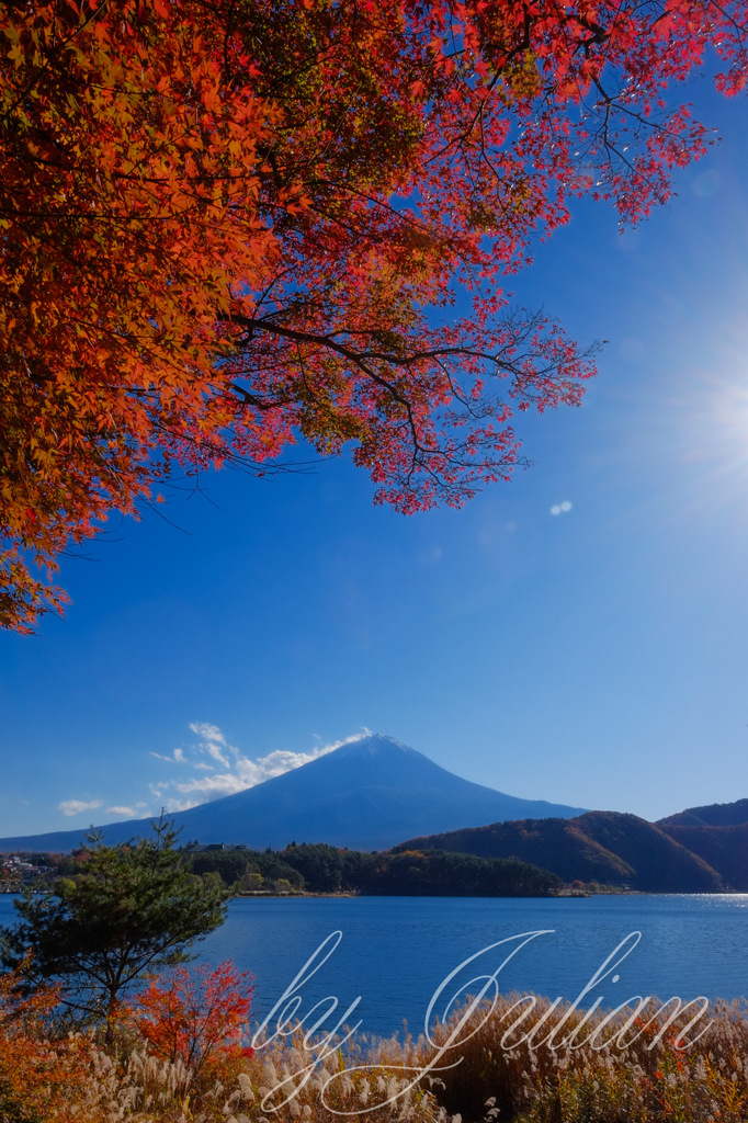 河口湖にて