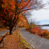 紅葉ツーリング 河口湖　紅葉トンネルにて