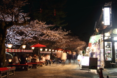 茶屋と夜桜