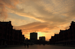赤レンガ倉庫の夕日２
