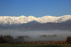 雪をまとった白馬三山