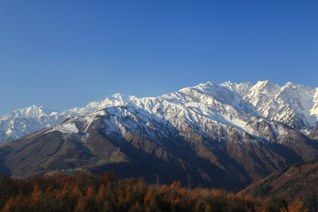 晩秋の唐松岳
