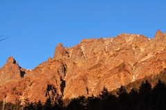 夕日に染まる八ヶ岳