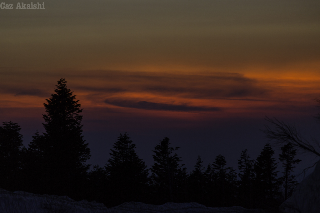 峠の夕日