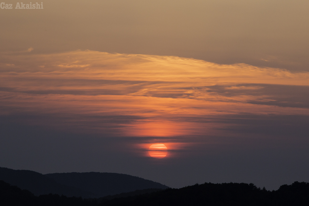 城ケ倉大橋から望む夕日
