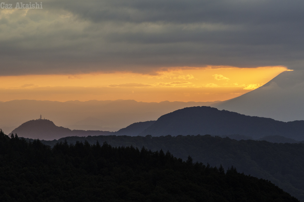 城ケ倉大橋から望む夕日