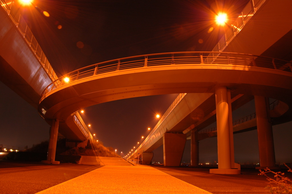 夜　北九州空港連絡橋　３