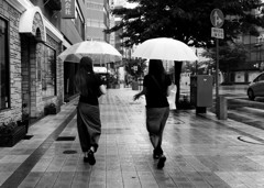 雨中の会話