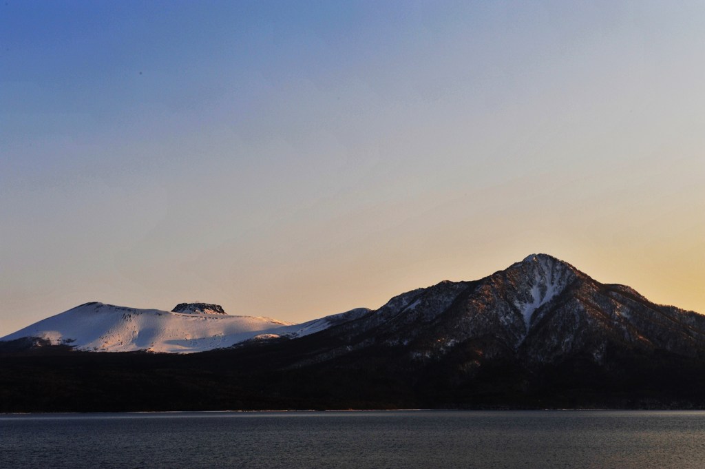 北海道樽前の夕景