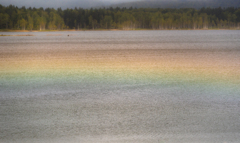 虹色の湖面