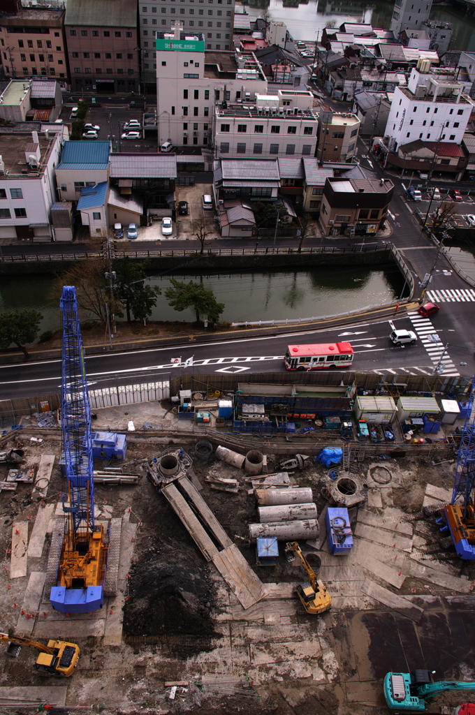 水の都の建築現場