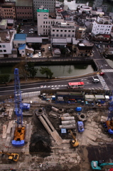 水の都の建築現場