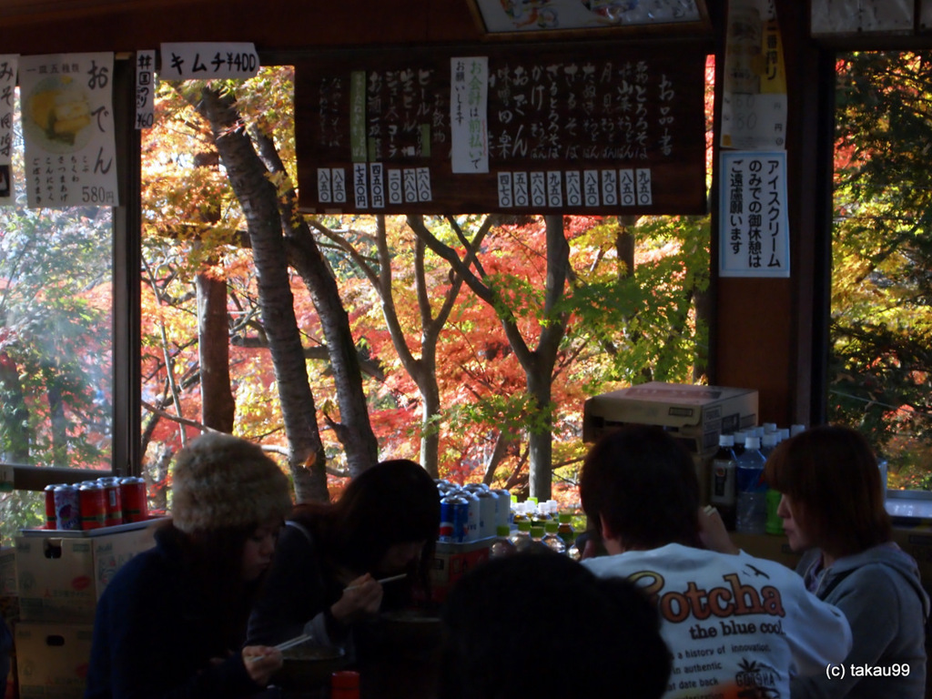 食堂から見る紅葉