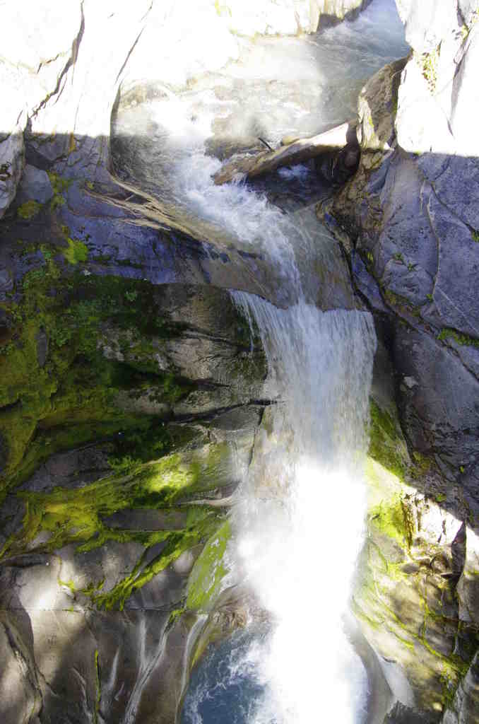 the basin of a waterfall