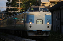 夕陽に向かって