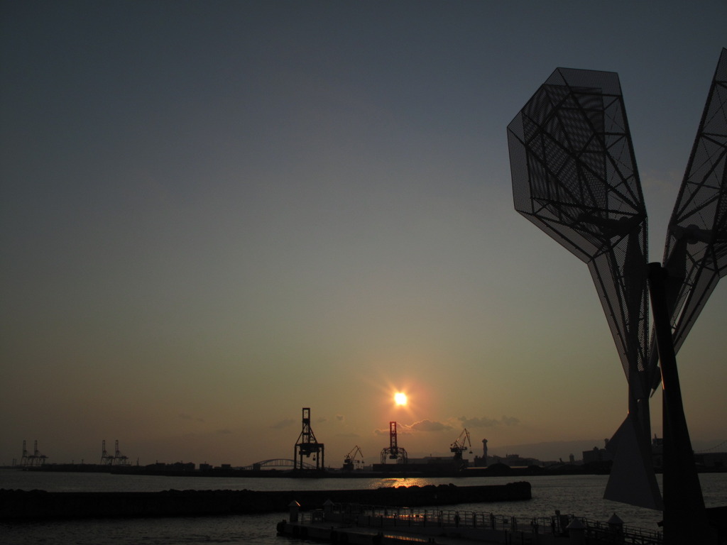 大阪湾の夕日